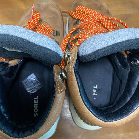 Sorel Kinetic Conquest Rain Boots Womens Sz 5 Tan/Brown Winter Hiking Walking - Picture 9 of 13